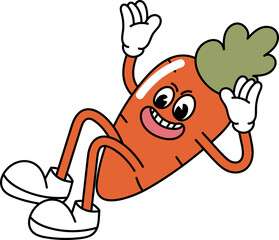 Cute carrot character illustration vector