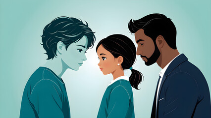 human mental health parental and peer expectations vector illustration. concept of psychological problems. Mental disorders, illnesses and Depression, bipolar and ocd psychology health concept.