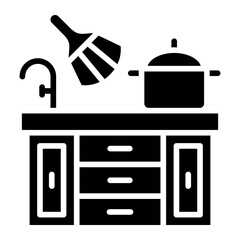 Kitchen Cleaning Icon Style