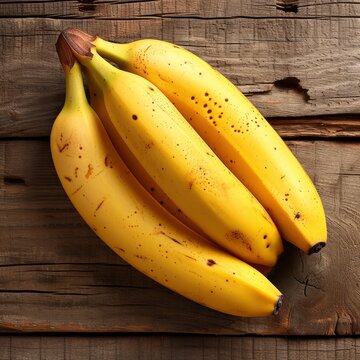 Bananas Isolated On Wooden Background Selective On White Background, Illustrations Images