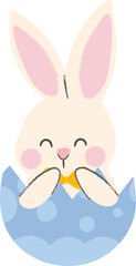 Cute rabbit with easter egg illustration vector