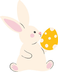 Cute rabbit with easter egg illustration vector