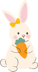 Cute rabbit with carrot illustration vector