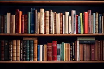 Fototapeta premium Bookcase of a library with a lot of books