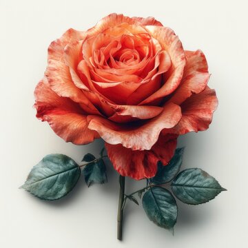 Beautiful Rose On White Background, Illustrations Images