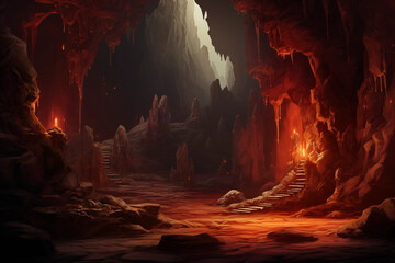 Beautiful cave with stalactites
