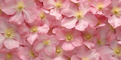 Fototapeta na wymiar Clematis flowers background