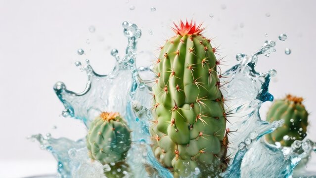cactus with splash