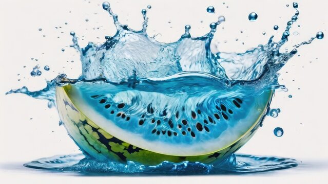 bluw watermelon in water