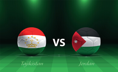 Tajikistan vs Jordan soccer scoreboard broadcast template for asia 2023