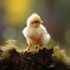 An adorable little yellow chick