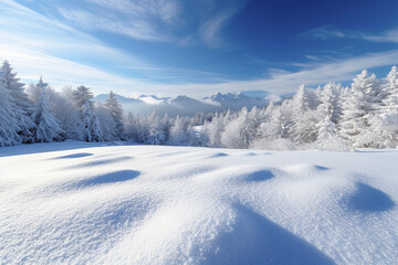 Fototapeta na wymiar Winter nature with the landscape. 