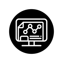 Data analysis icon vector. Data science illustration sign. Analytics symbol. Trading logo.