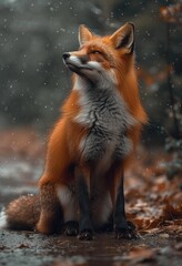 Fototapeta premium a_fox_with_a_beautiful_head_and_a_tan_body