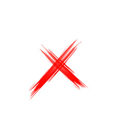 Red Brush Stroke X Sign