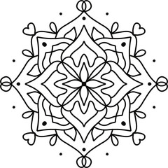 hand drawing mandala for Coloring. Circular mandala pattern on transparent background