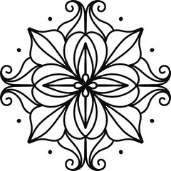 hand drawing mandala for Coloring. Circular mandala pattern on transparent background