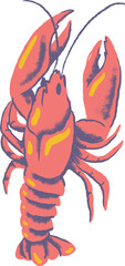 Lobster Seafood Retro Illustration