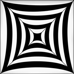 Black and white on 3D Illustration of hypnotic live curve geometric to create optical illusion pattern background. Ideal for logo design,brochure ,art or more use.