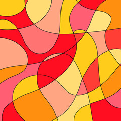 Abstract on curve line wave style seamless pattern. creative orange colorful seamless design background. Art image wallpaper.