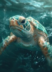 Fototapeta premium sea_turtle_in_the_ocean