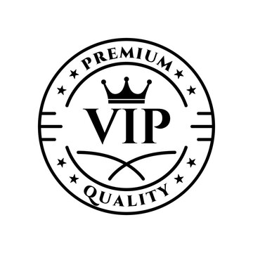 VIP stamp, label or badge. Premium quality symbol. Vector illustration. 