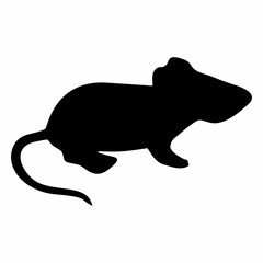 Chinese New Year black rat silhouette
