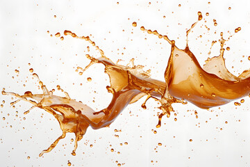 Black coffee splash  isolated on white background