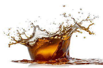Black coffee splash  isolated on white background