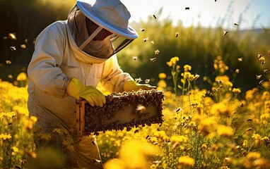 Beekeeping Business Spotlight - obrazy, fototapety, plakaty