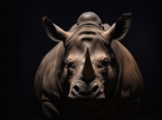Rhino Silhouette on Black