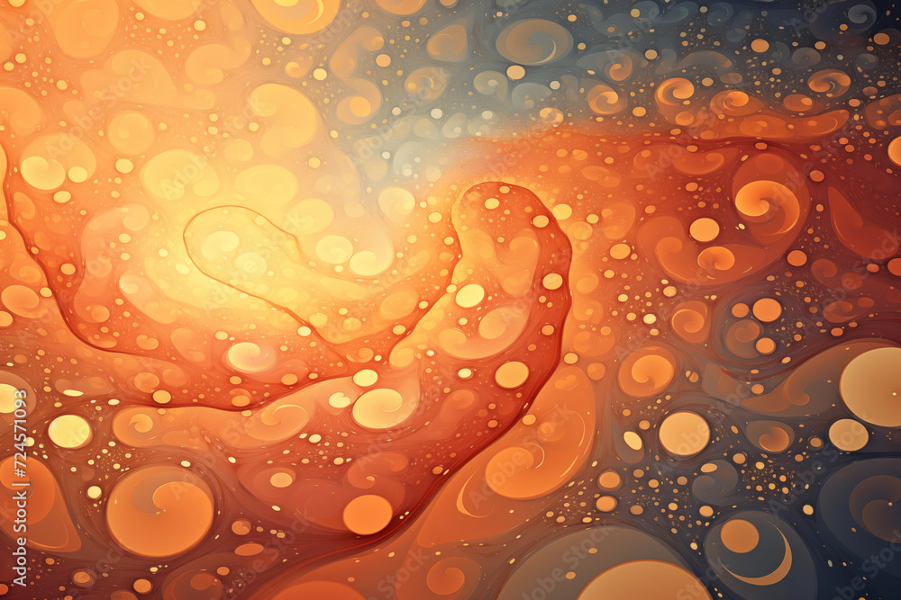 Poster abstract background with bokeh defocused lights. orange and gray colors