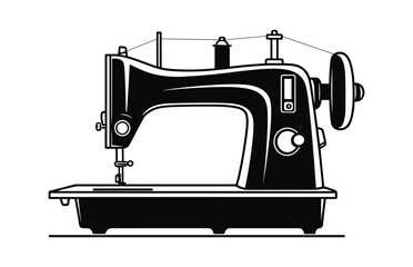 A Sewing machine vector black silhouette