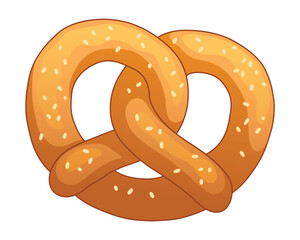 Pretzel Pastry Cartoon Vector Illustration
