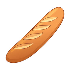 French Baguette Cartoon Vector Illustration