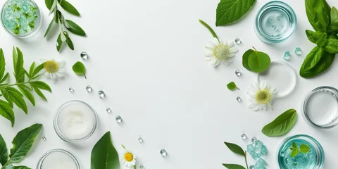 Schilderijen op glas Natural organic cosmetics from plants for skin care. © xartproduction