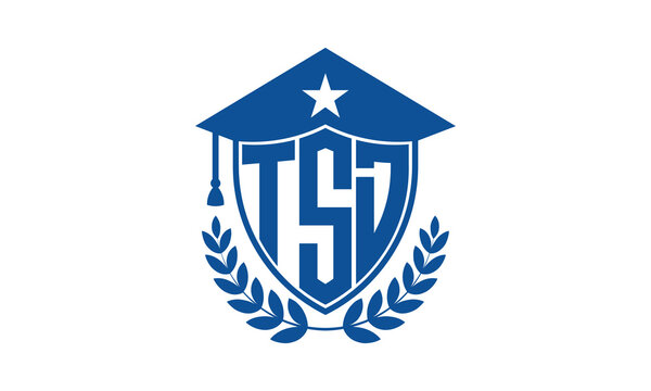 TSD three letter iconic academic logo design vector template. monogram, abstract, school, college, university, graduation cap symbol logo, shield, model, institute, educational, coaching canter, tech