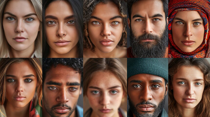 Obraz premium A Series of Portraits Showcasing People With Different Facial Expressions