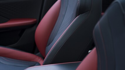 This photo showcases a detailed close-up of the seats in a Geely Coolray car, highlighting the...