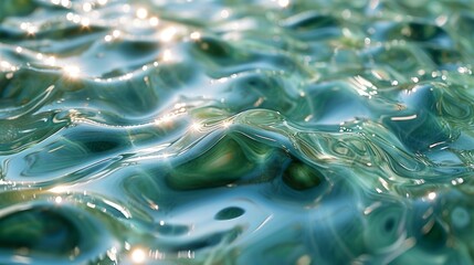 Abstract background. shades of green shiny substance that reflects like a mirror