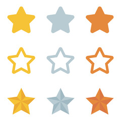 Bronze silver and gold stars in 3 styles