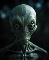 Portrait of a humanoid alien creature.