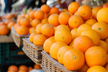 Oranges on market display