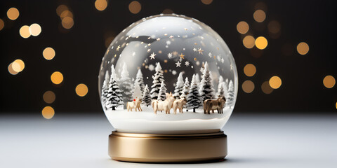 Fototapeta na wymiar Christmas glass ball of white forest