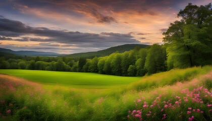 sunset in the mountains