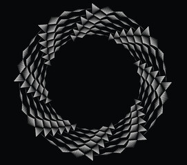 White abstract rotated lines.vortex form. Geometric art. Design element. Digital image with a psychedelic stripes.Design element for prints, web, template