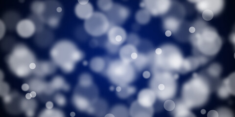Abstract dark blue background with flying round shapes - obrazy, fototapety, plakaty