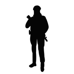 soldier black silhouette, on white background