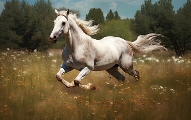Obraz na płótnie Canvas Elegant Horse in Meadow
