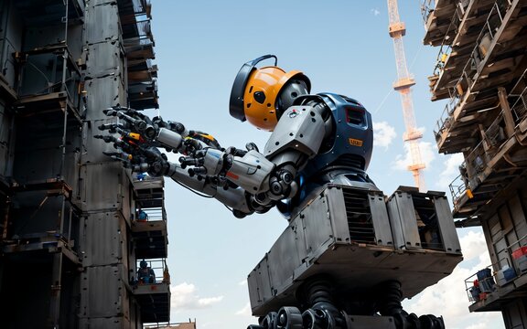 Building Tomorrow Enhancing Safety and Efficiency in Construction with Robotics ai generated